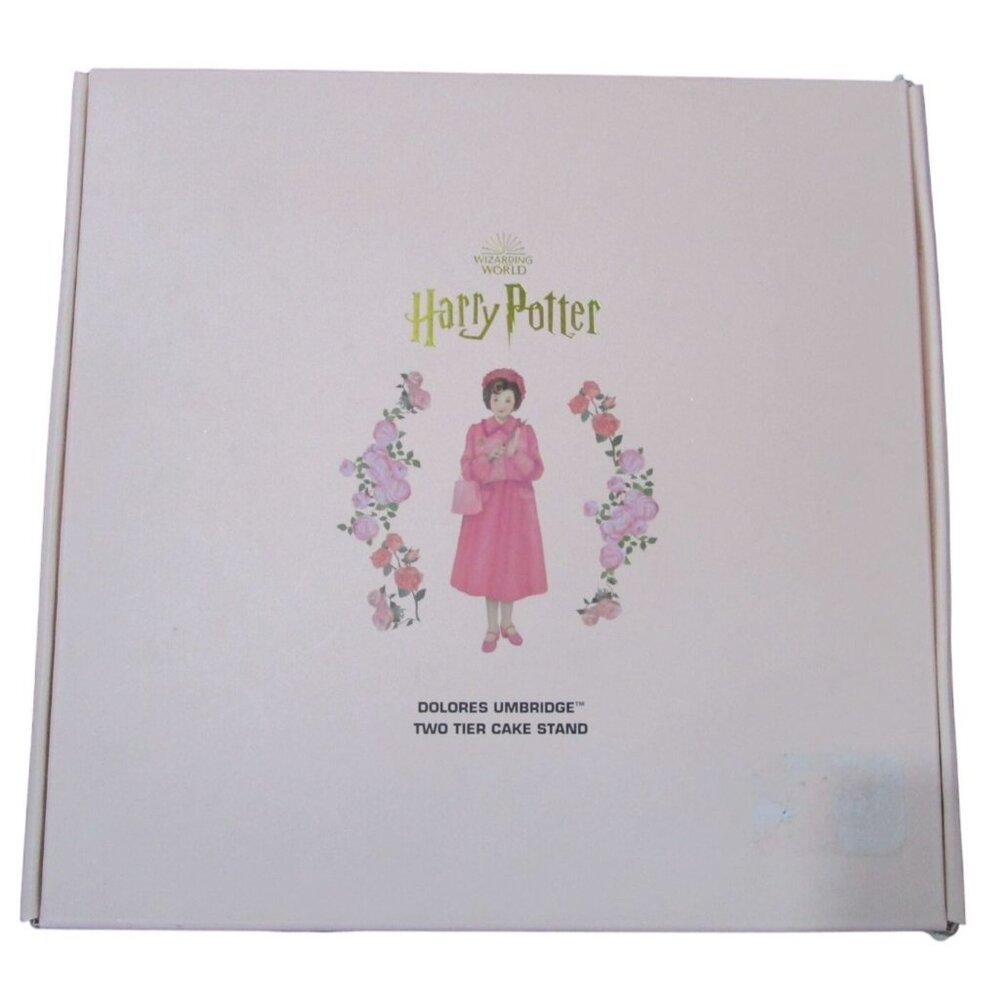 Harry Potter Dolores Umbridge Two Tier Cake Stand Pink Floral Cats Open bx